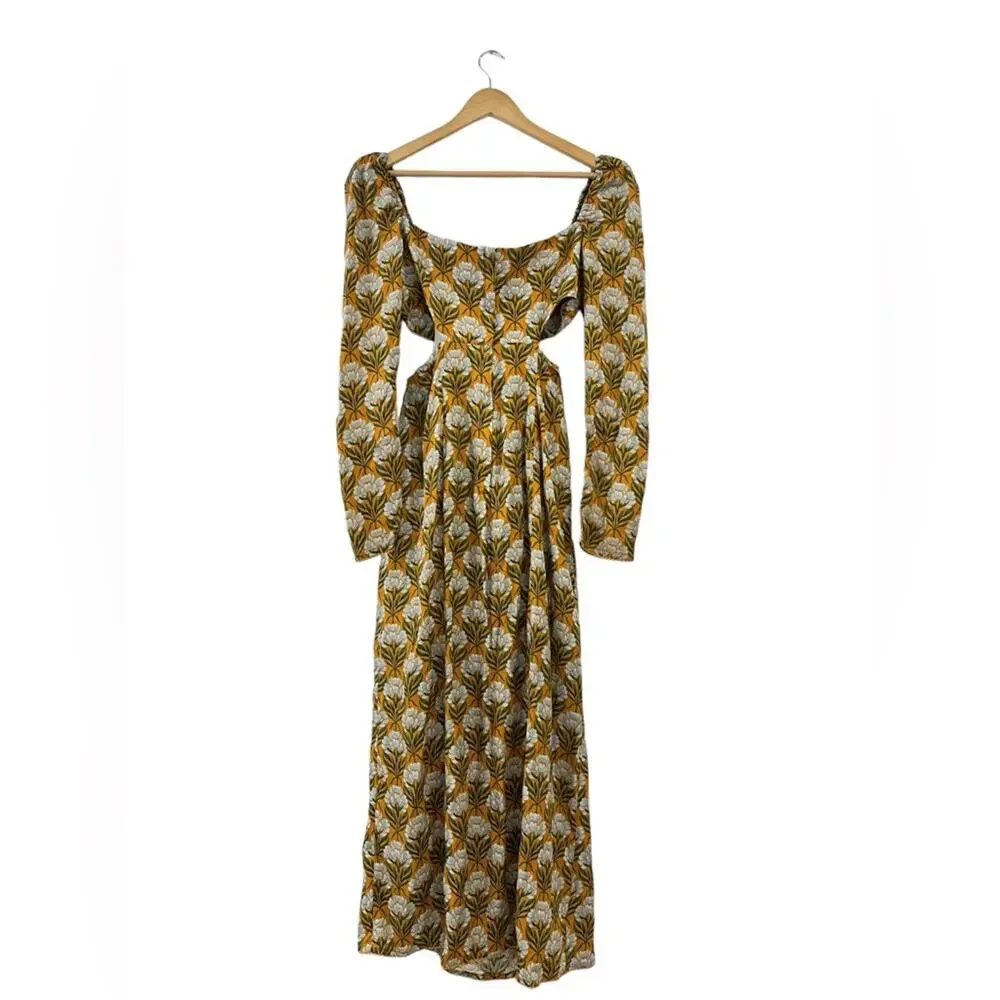 Agua By Agua Bendita Cuarzo Maxi Dress M Long Sleeve Luxury Resort - Picture 9 of 13